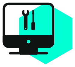 Technical Support a computer icon with tools on it